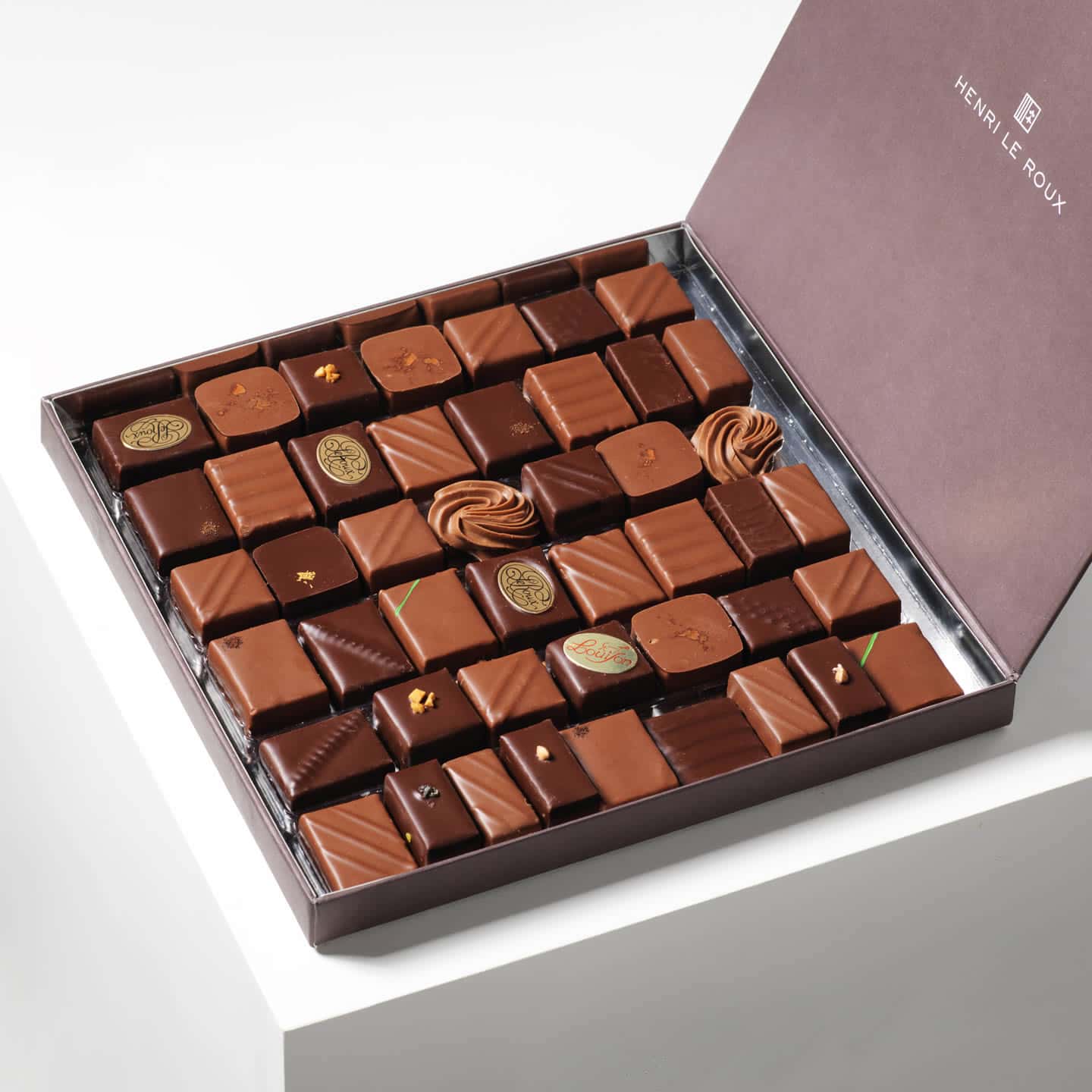 Henri Le Roux Assortiment Chocolats Noir et Lait 350g 48 pièces