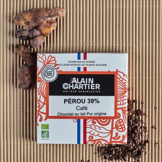 Tablette Lait Café 39% Bean to Bar Bio