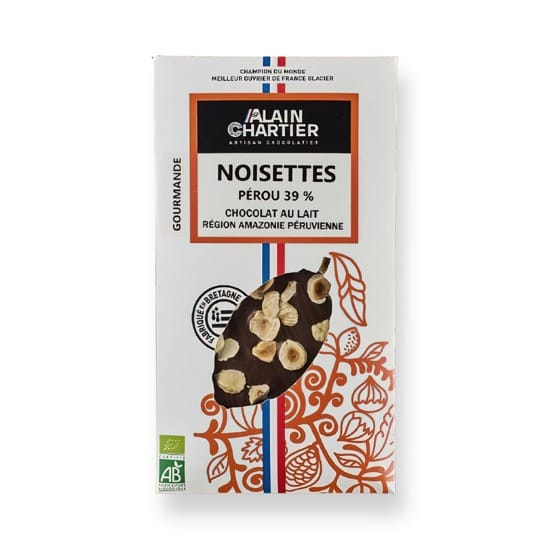 Tablette Lait Noisette 39% Bean to Bar Bio