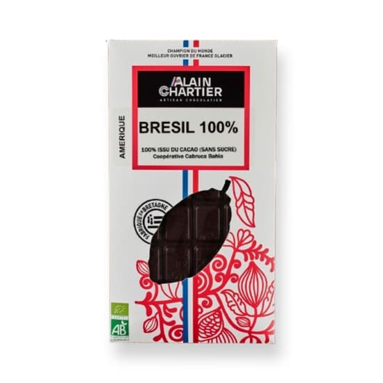 Tablette Noir 100% Brésil Bean to Bar Bio