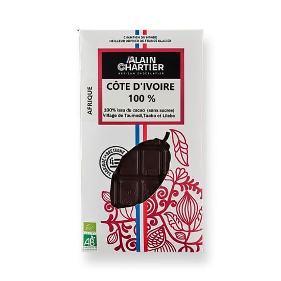 Tablette Noir 100% Côte d'Ivoire Bean to Bar Bio