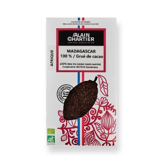 Tablette Noir Grué 100% Madagascar Bean to Bar Bio