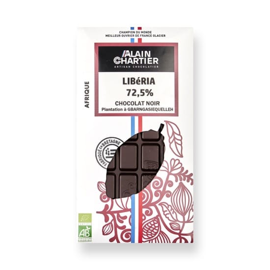 Tablette Noir 72% Libéria Bean to Bar Bio