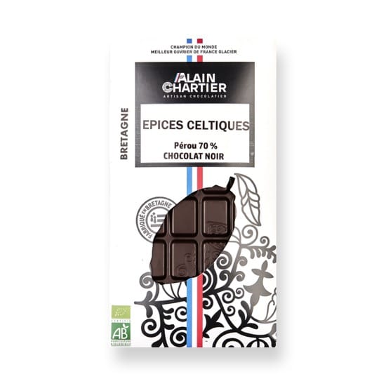 Tablette Noir Epice 70% Bean to Bar Bio