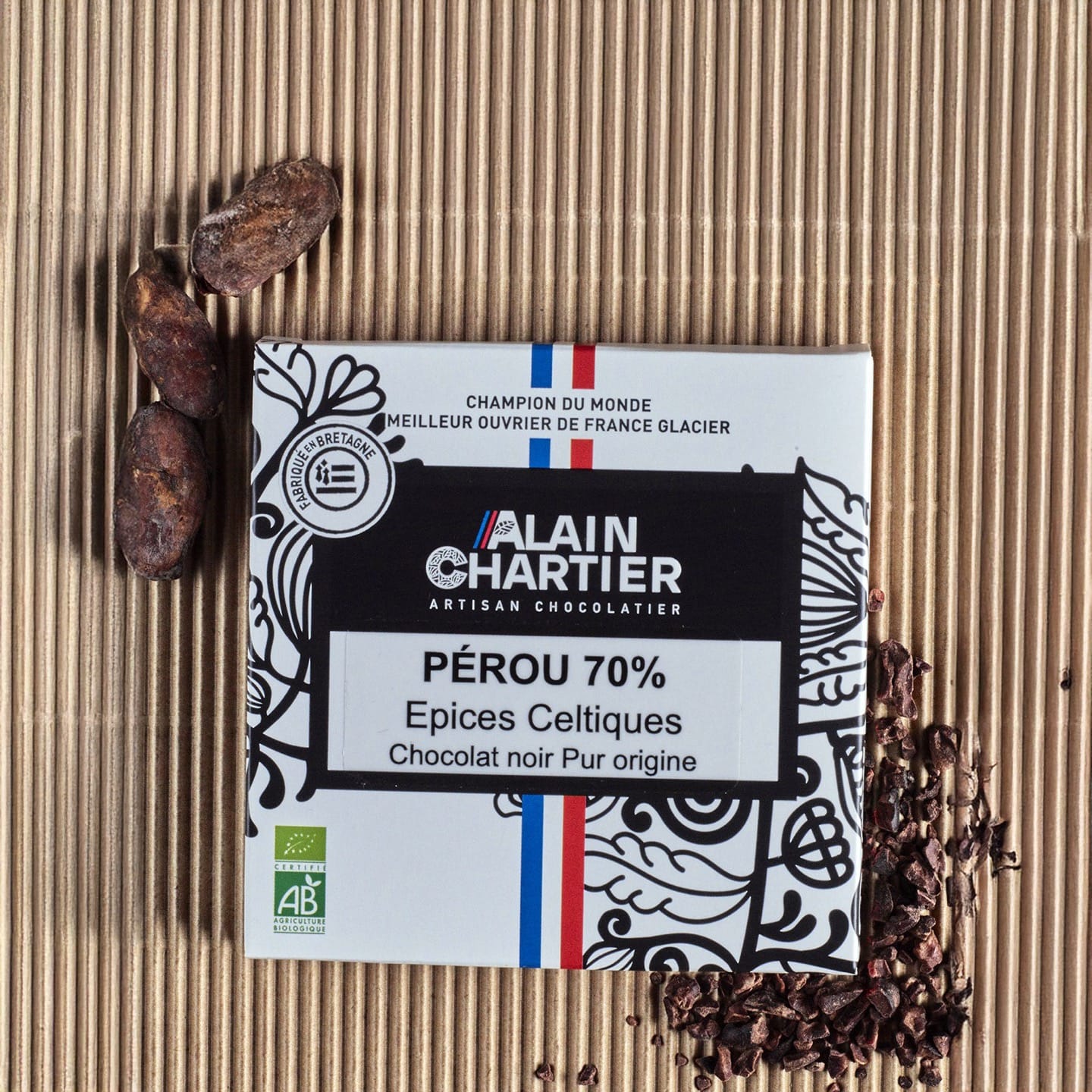 Tablette Chocolat Noir Epices 70% Bean to Bar Bio Epices Celtiques 40g