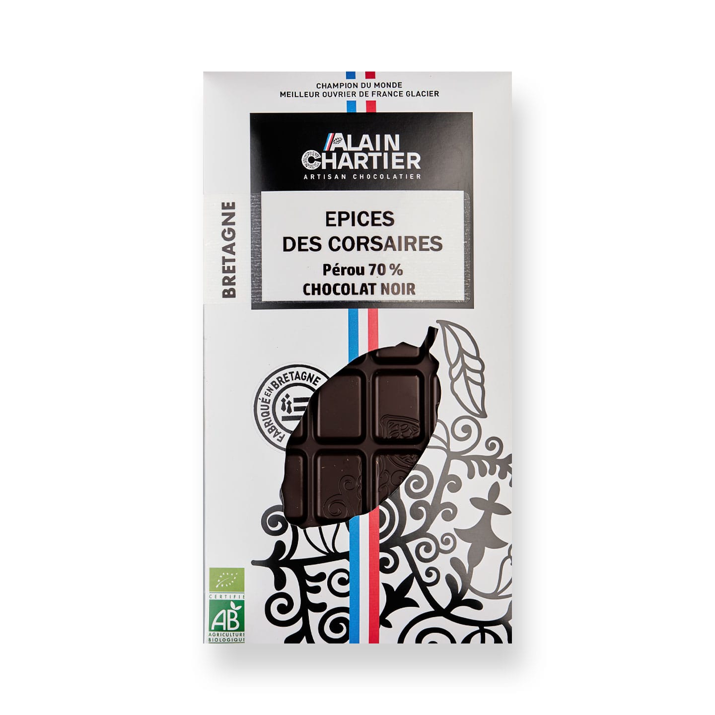 Tablette Chocolat Noir Epice 70% Bean to Bar Bio Epices des Corsaires 80g