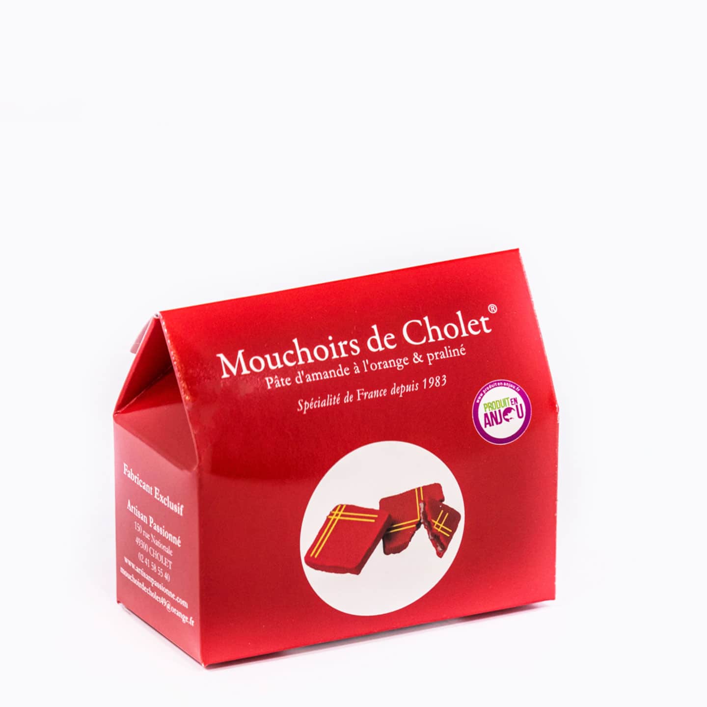 Artisan Passionné • Pâte d'Amandes Orange, Praliné, Chocolat 100g - 12  pièces Mouchoirs de Cholet