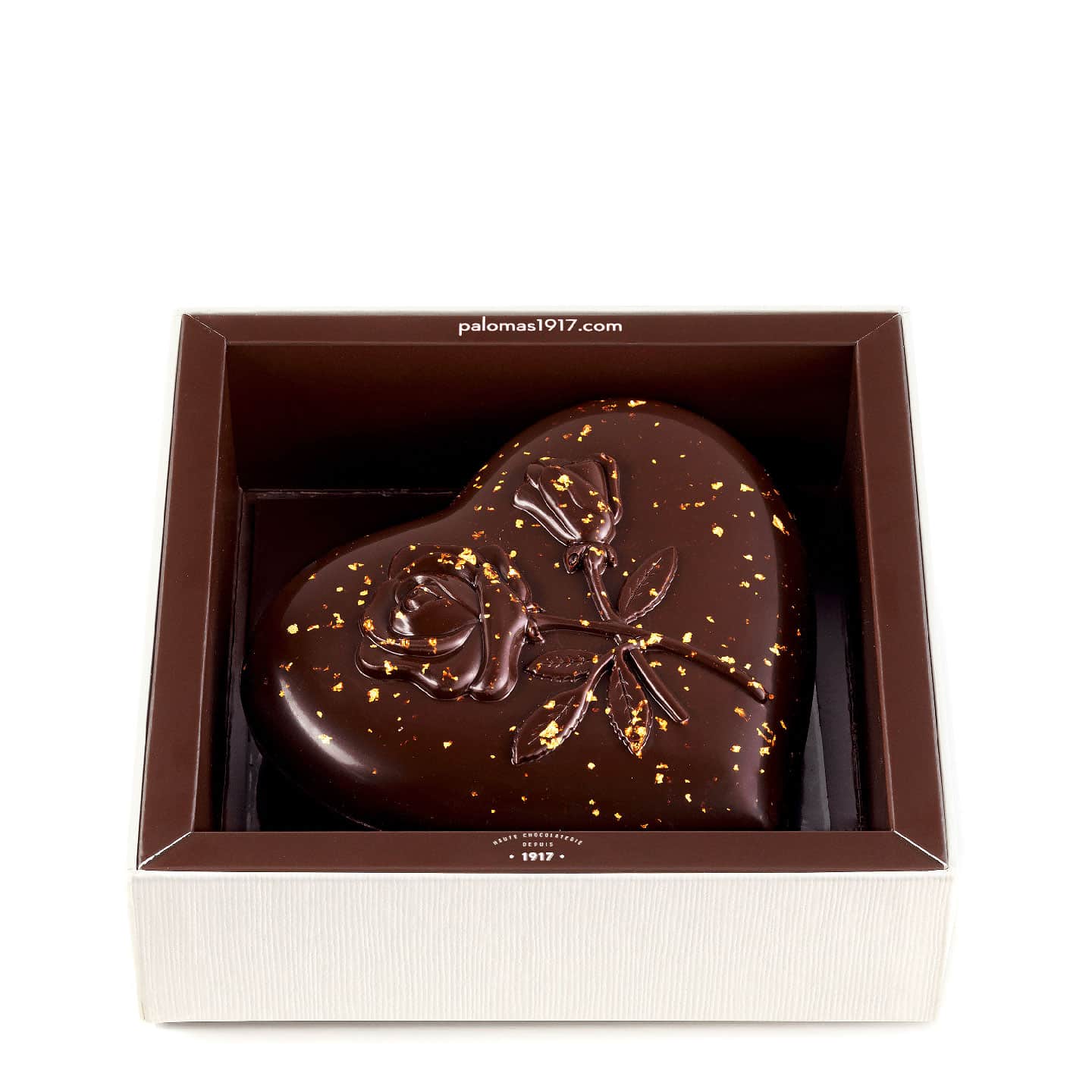 Palomas • Coeur Chocolat Noir Praliné Saint Valentin 170g Coeur